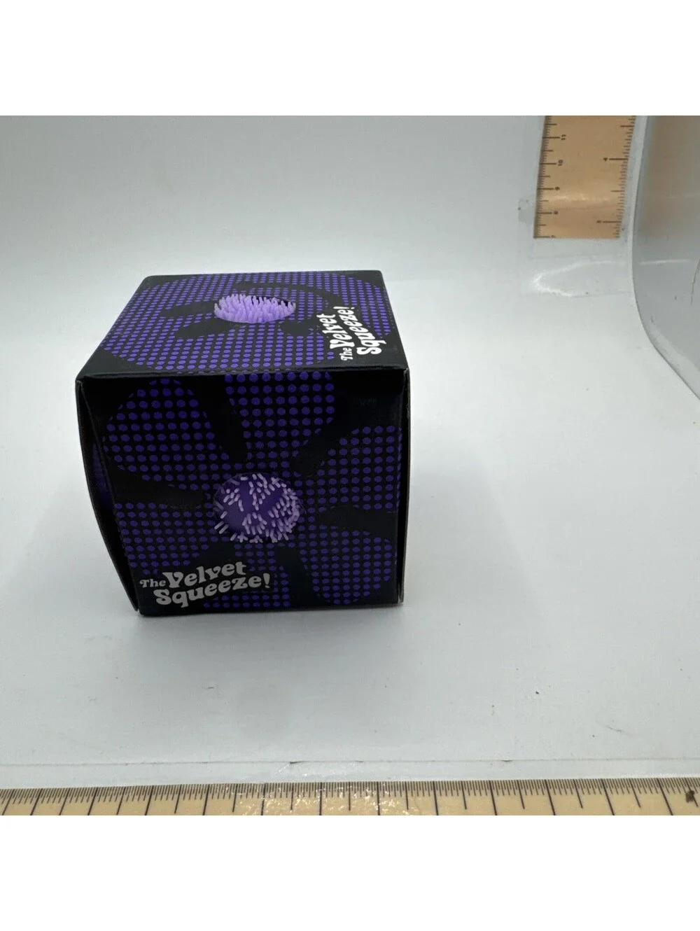 Schylling NeeDoh Fuzz Ball Flower Power Purple Velvet Squeeze Fidget Toy NEW